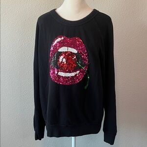 Yellowcake Sequined Sweatshirt Black Size Medium
